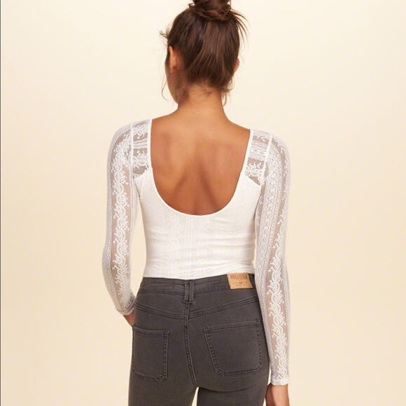 Hollister Tops - Hollister Lace Long Sleeve Bodysuit